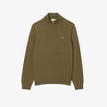 LACOSTE Zipped high neck cotton sweater