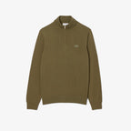 LACOSTE Zipped high neck cotton sweater