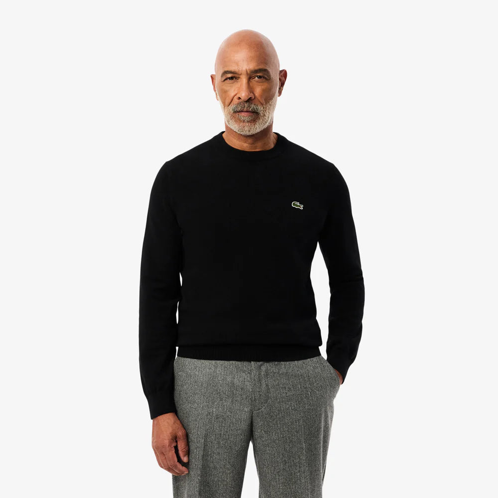 LACOSTE Monochrome crew neck cotton sweater