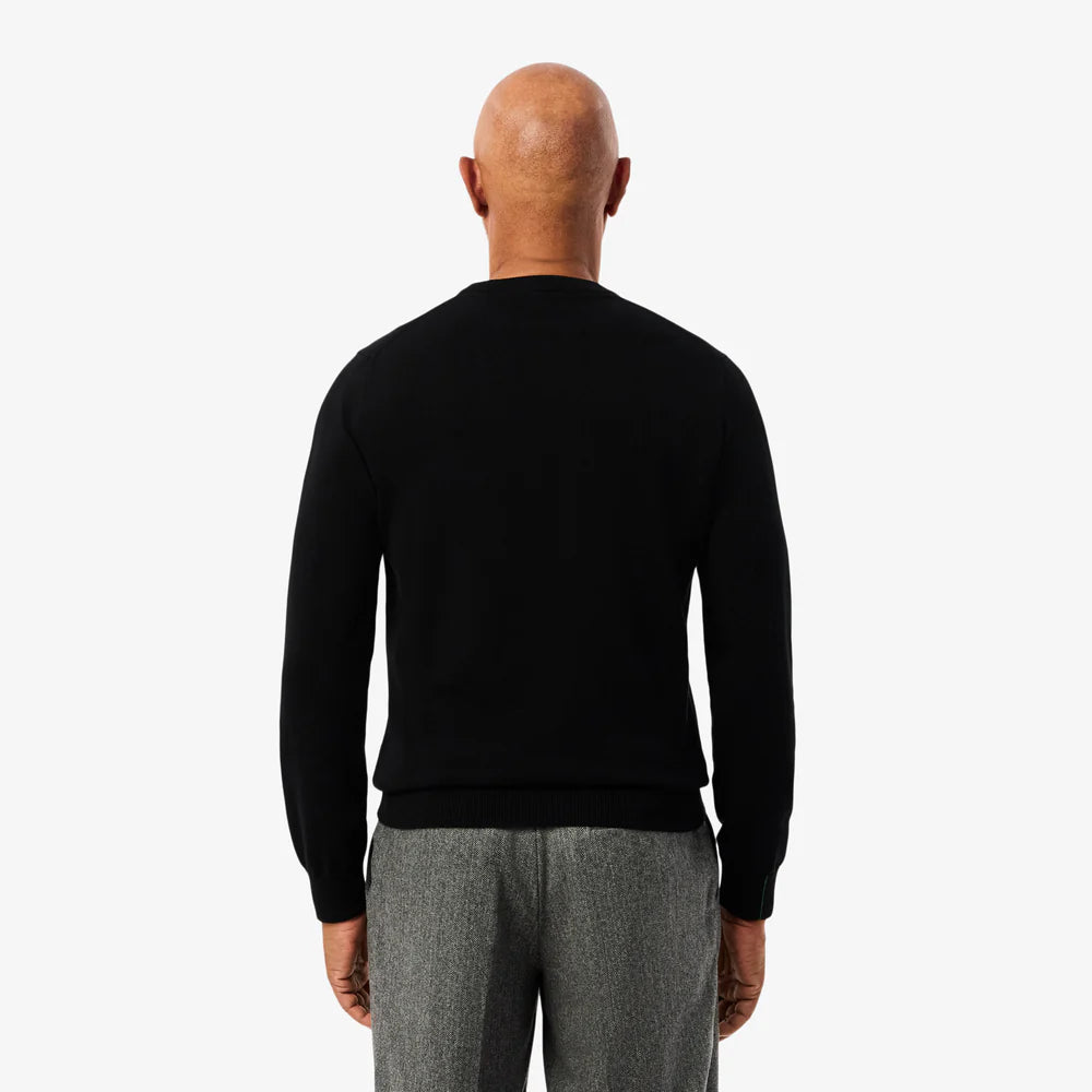 LACOSTE Monochrome crew neck cotton sweater