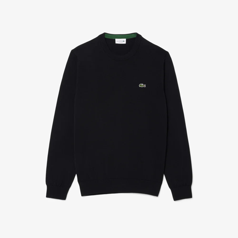 LACOSTE Monochrome crew neck cotton sweater