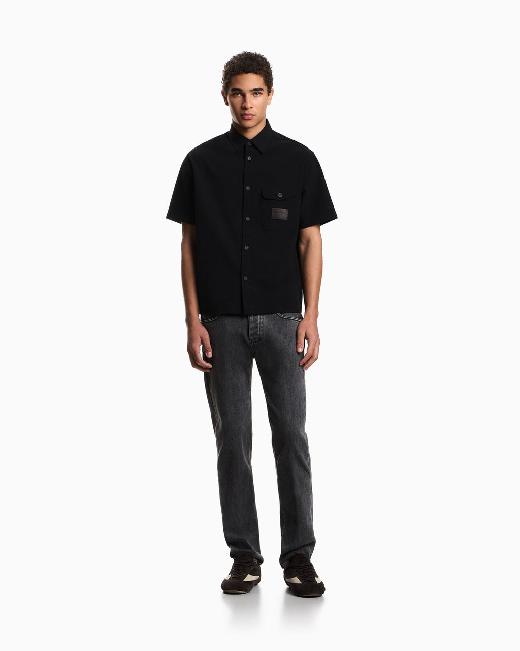 Emporio Armani J75 slim-fit, stone-washed stretch-denim jeans