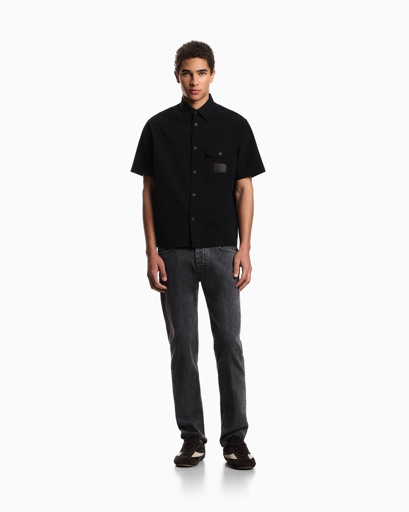 Emporio Armani J75 slim-fit, stone-washed stretch-denim jeans