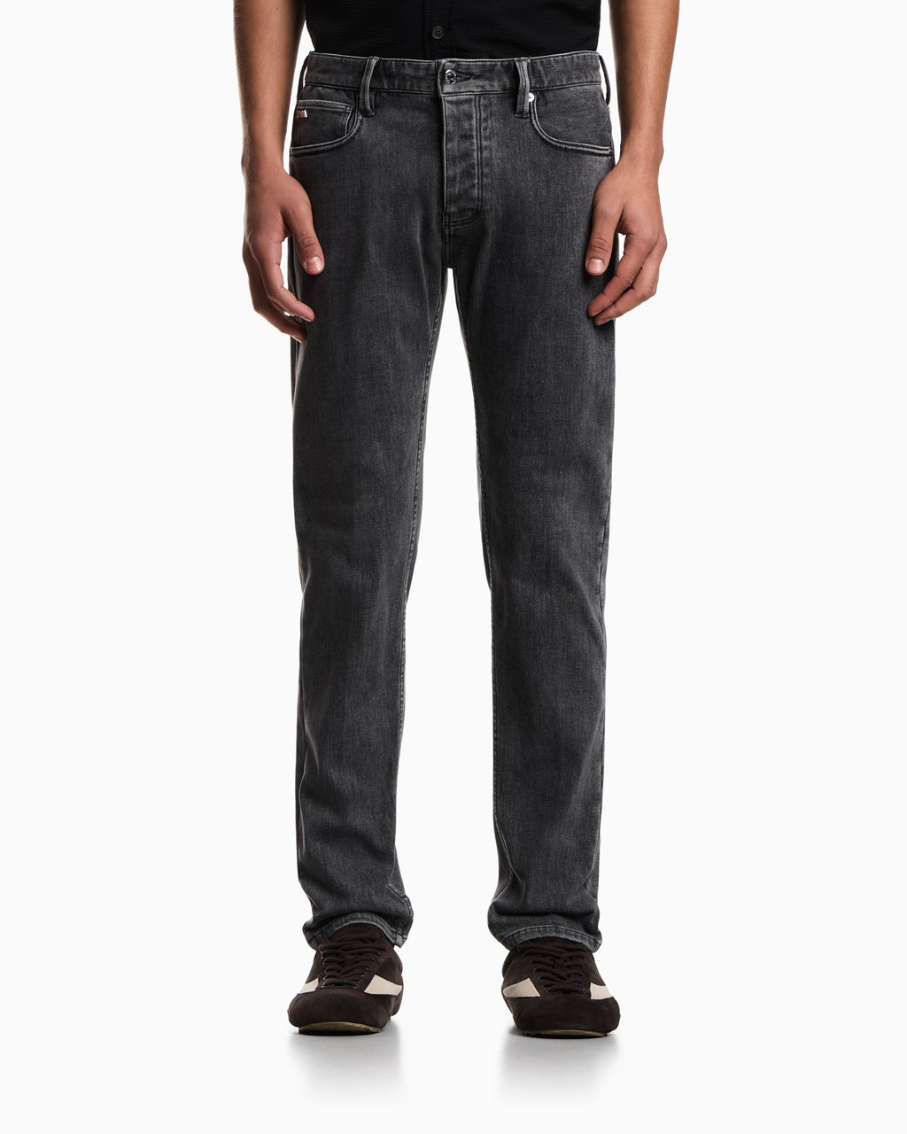 Emporio Armani J75 slim-fit, stone-washed stretch-denim jeans