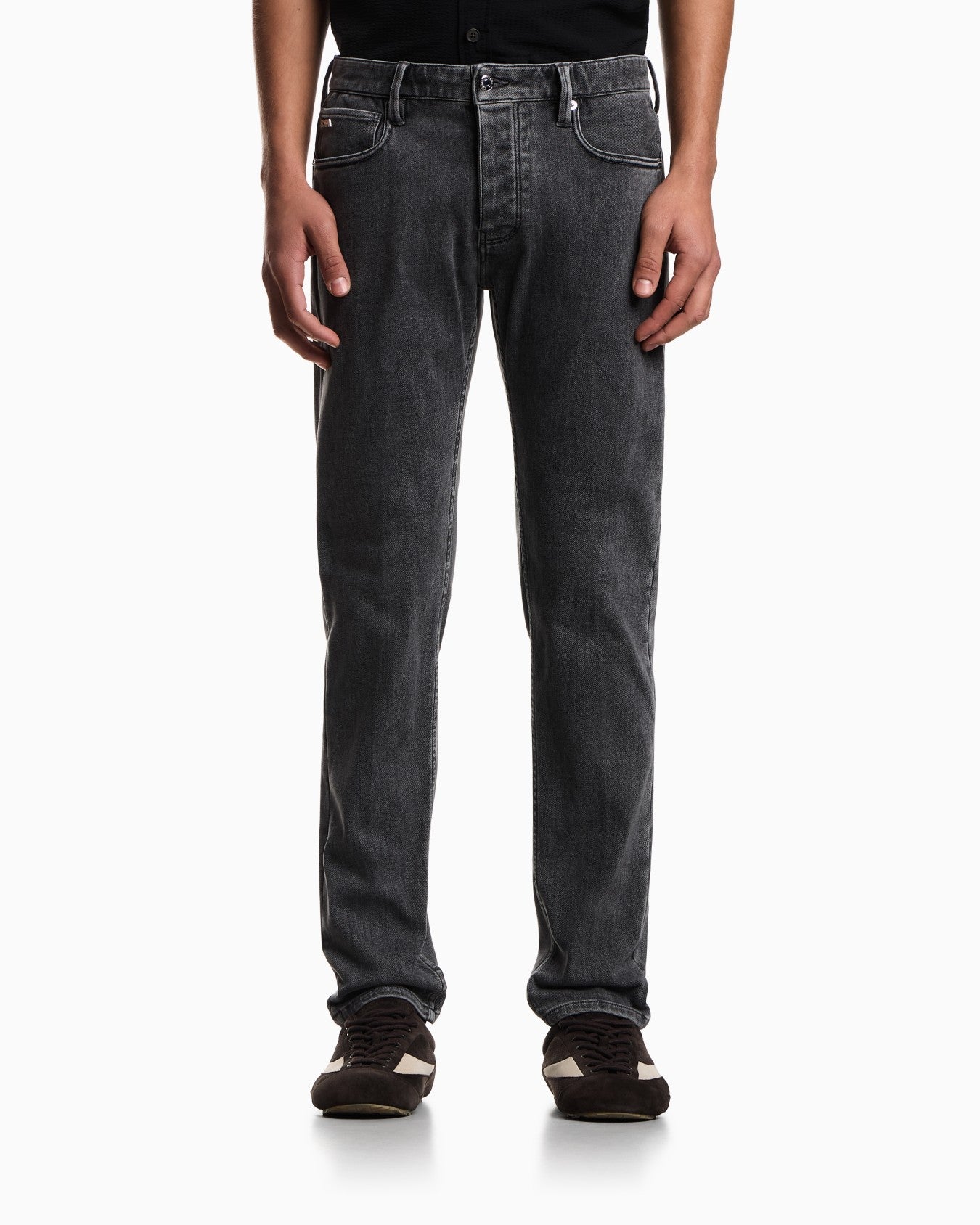Emporio Armani J75 slim-fit, stone-washed stretch-denim jeans