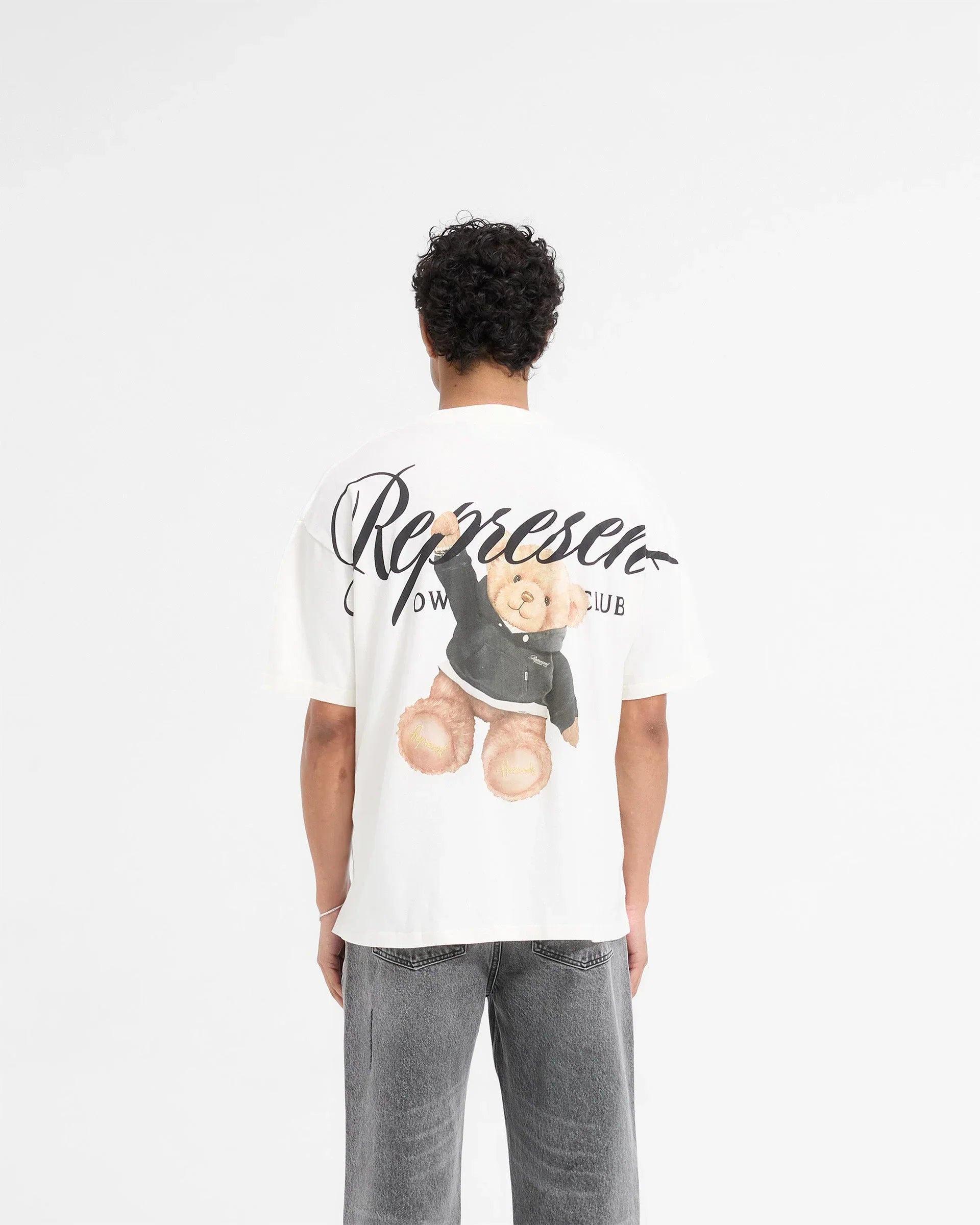 Represent X Harrods Bear Owners Club T-Shirt - "Flat White"