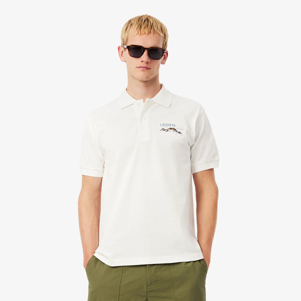 LACOSTE motif piqué polo shirt