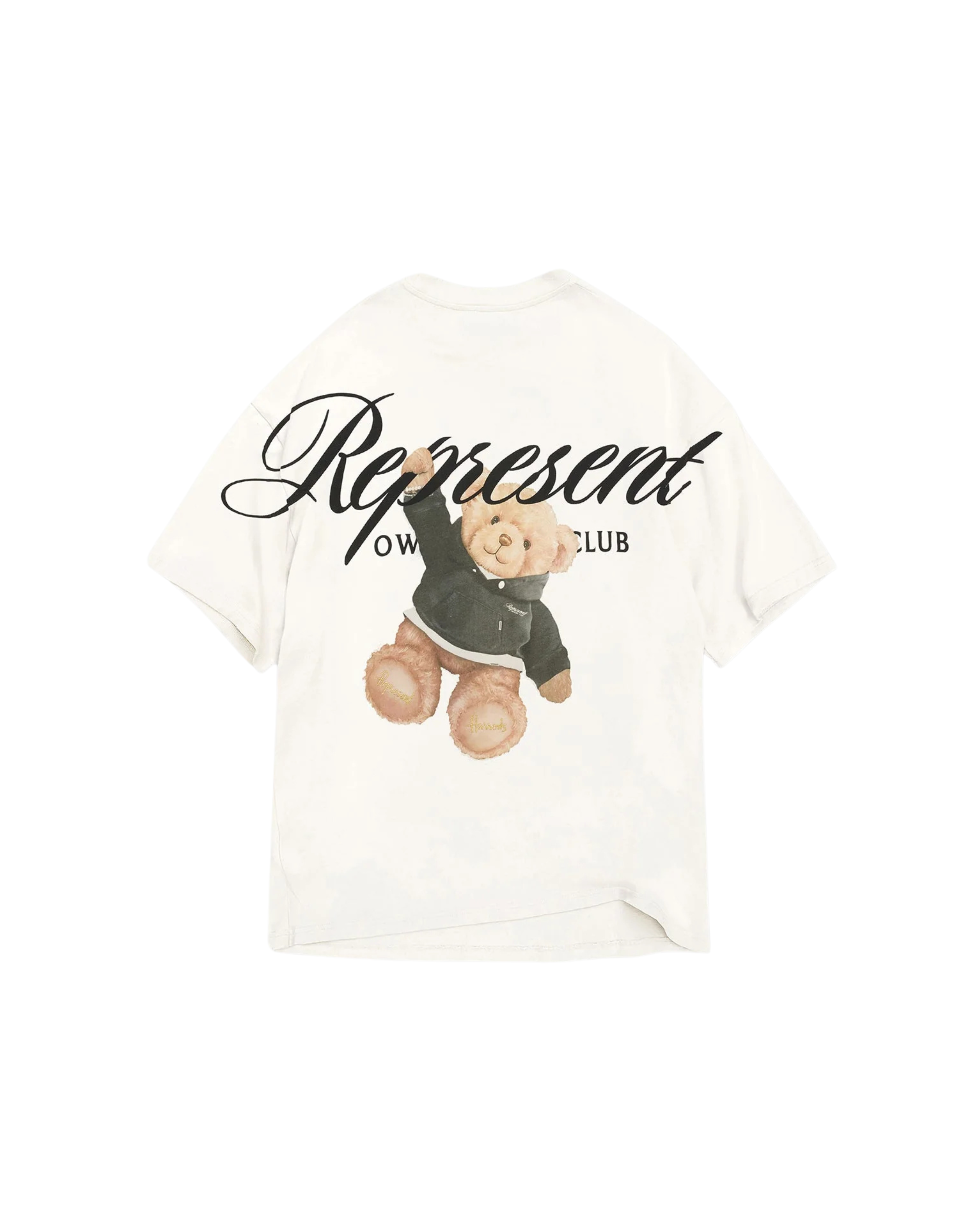 Represent X Harrods Bear Owners Club T-Shirt - "Flat White"