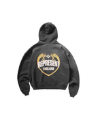 Represent Angel Border Hoodie - "Stained Black"