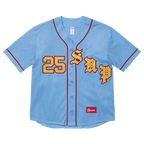 Supreme Old English Baseball Jersey 'Light Blue'