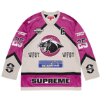 Supreme Rhinestone Hockey Jersey 'Light Grey'
