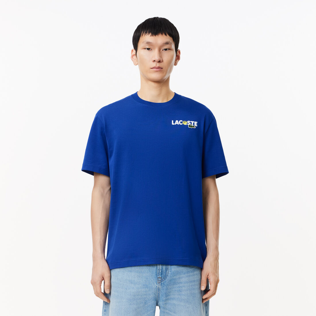 LACOSTE Heavy Cotton Jersey Back Print T-shirt