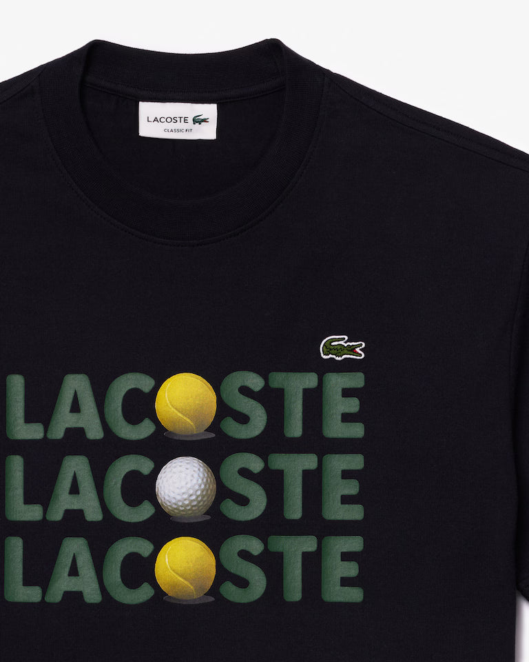 LACOSTE Cotton Ball Print T-Shirt