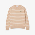 LACOSTE Cotton Crew Neck Striped Sweater