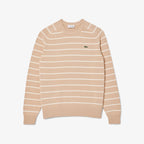 LACOSTE Cotton Crew Neck Striped Sweater