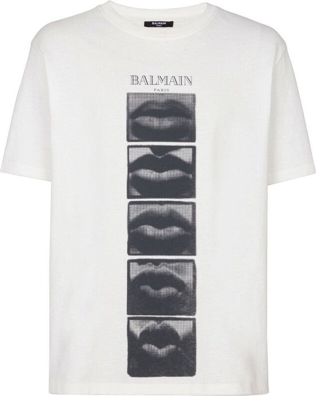 Balmain Lips Print organic cotton T-shirt