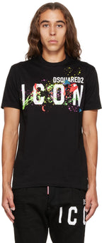 Dsquared2 Black Icon Splatter T-Shirt