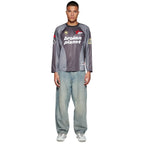 Broken Planet Football Black Grey Long Sleeve Jersey