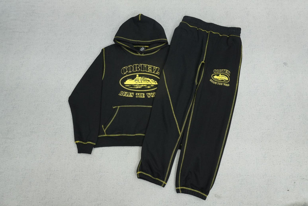 Corteiz Alcatraz Contrast Pants Black/Yellow