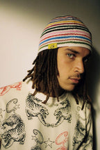 Corteiz Crochet Beanie - "White/Multicolor"