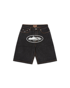 Corteiz Island Baggy Denim Short - "Washed Black"