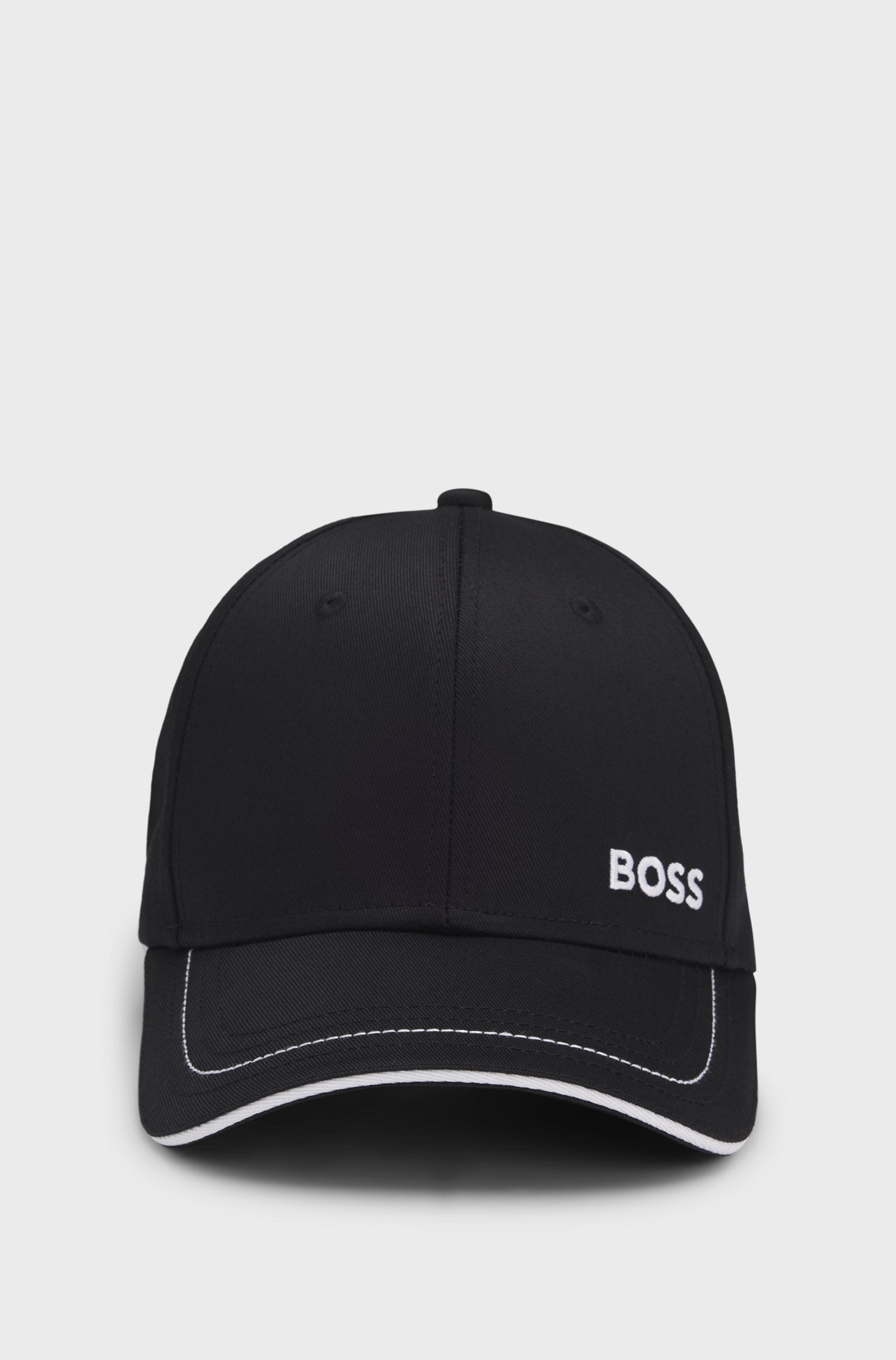 BOSS COTTON-TWILL CAP WITH CONTRAST TRIMS AND EMBROIDERED LOGO