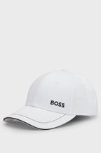 BOSS COTTON-TWILL CAP WITH CONTRAST TRIMS AND EMBROIDERED LOGO
