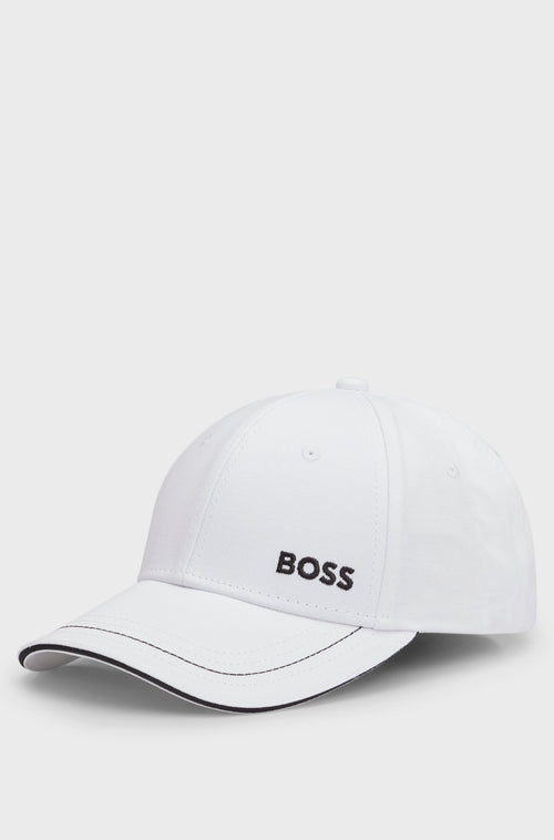 BOSS COTTON-TWILL CAP WITH CONTRAST TRIMS AND EMBROIDERED LOGO