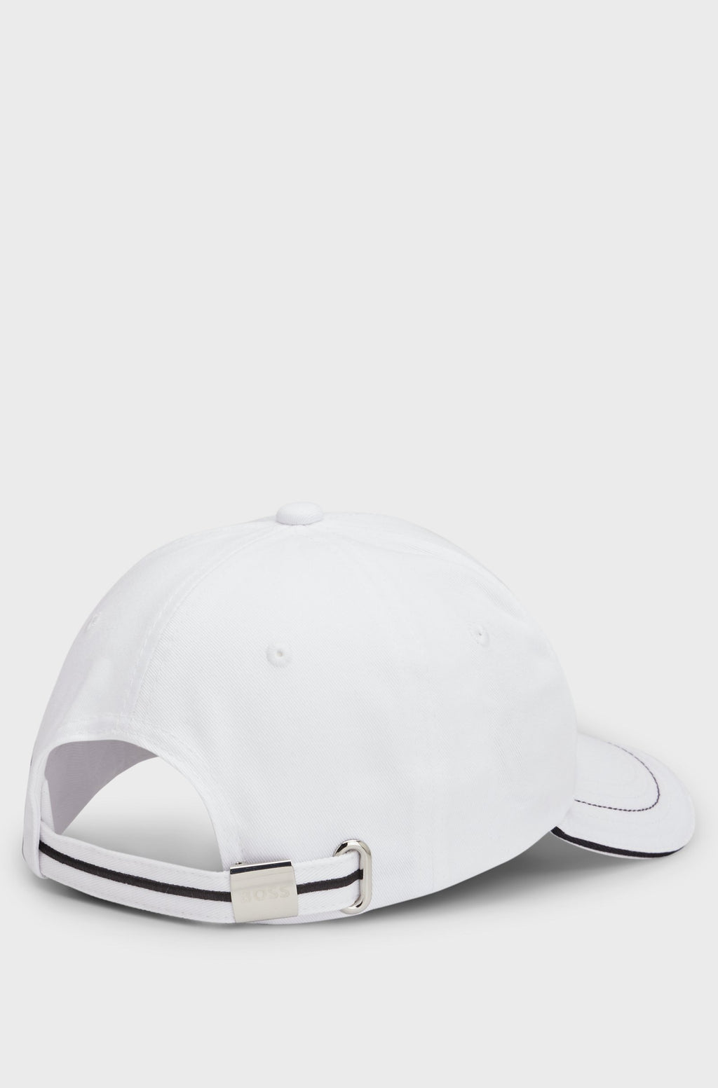 BOSS COTTON-TWILL CAP WITH CONTRAST TRIMS AND EMBROIDERED LOGO