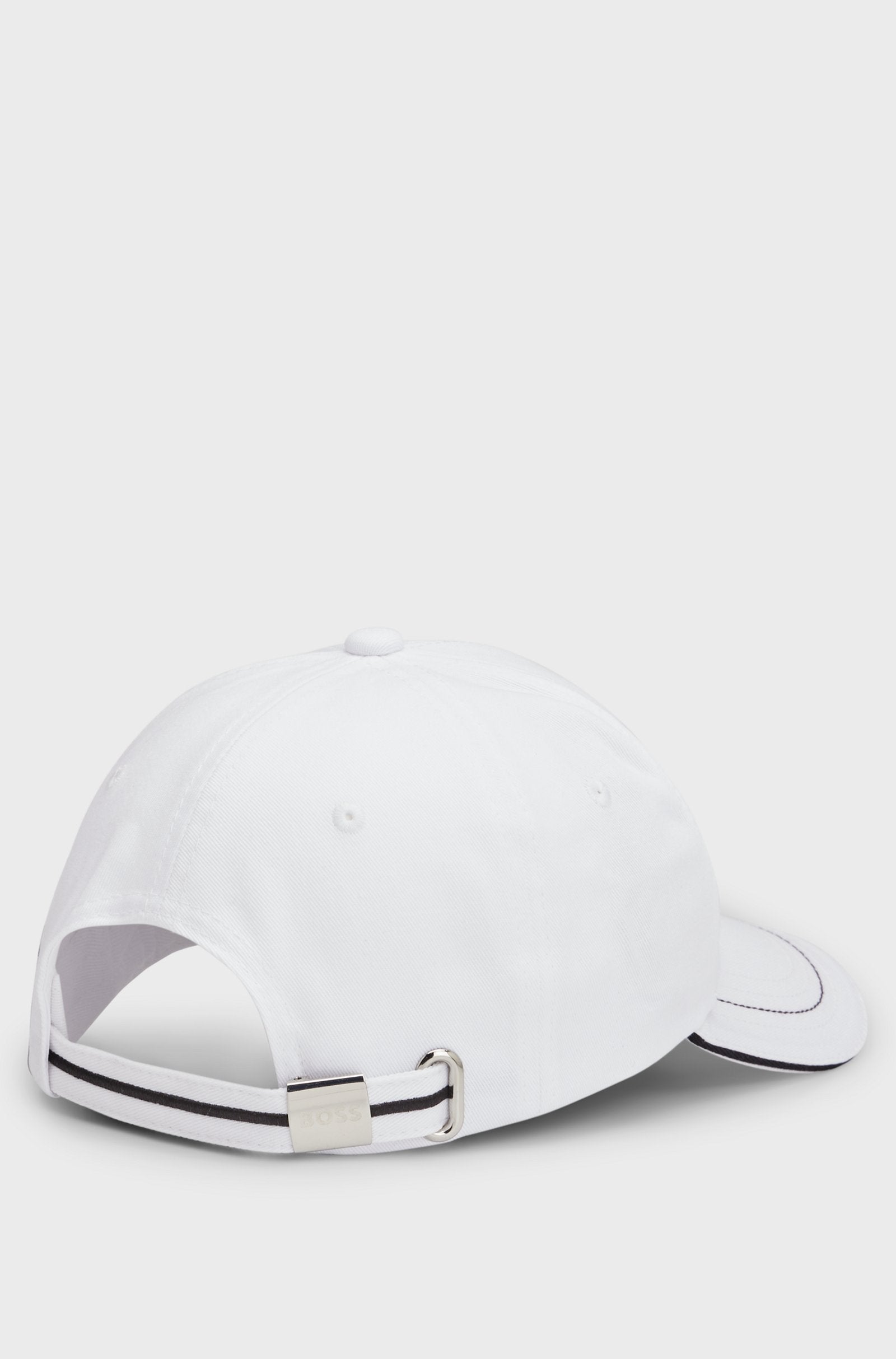 BOSS COTTON-TWILL CAP WITH CONTRAST TRIMS AND EMBROIDERED LOGO