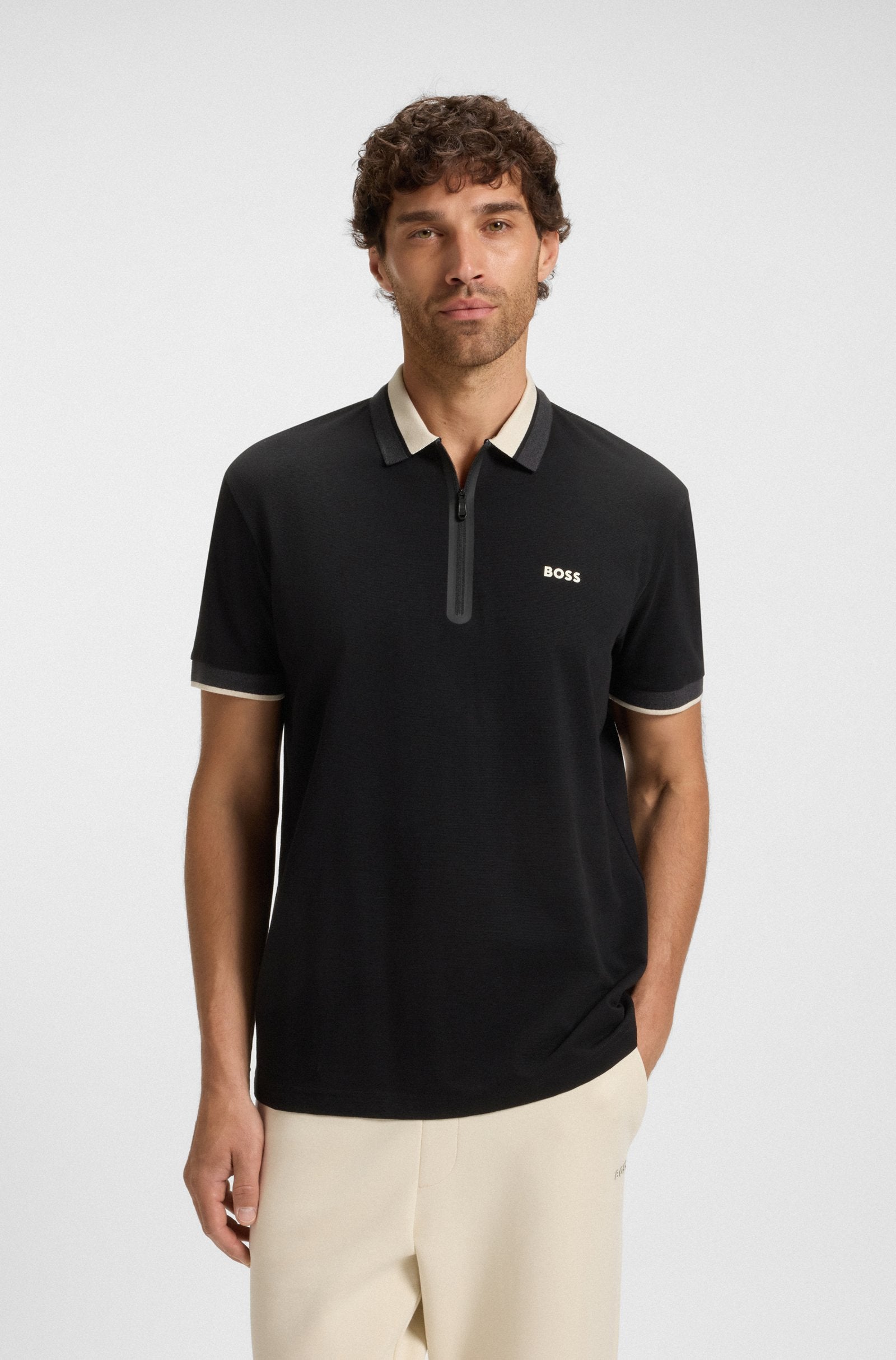 BOSS tipped-collar polo shirt