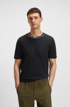 BOSS Striped-collar T-shirt