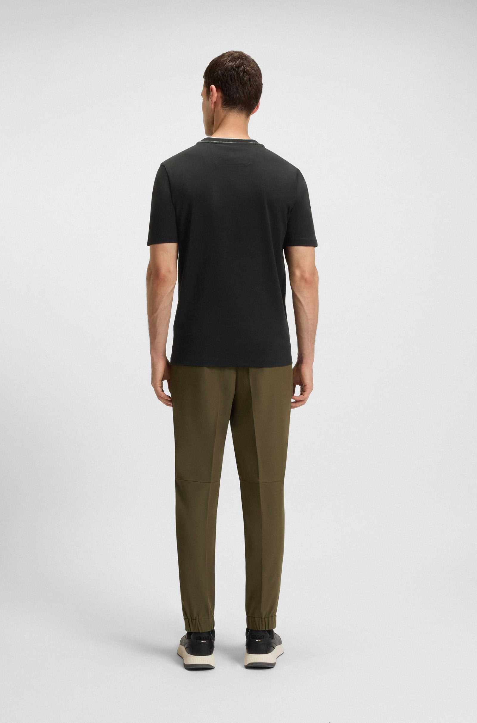 BOSS Striped-collar T-shirt