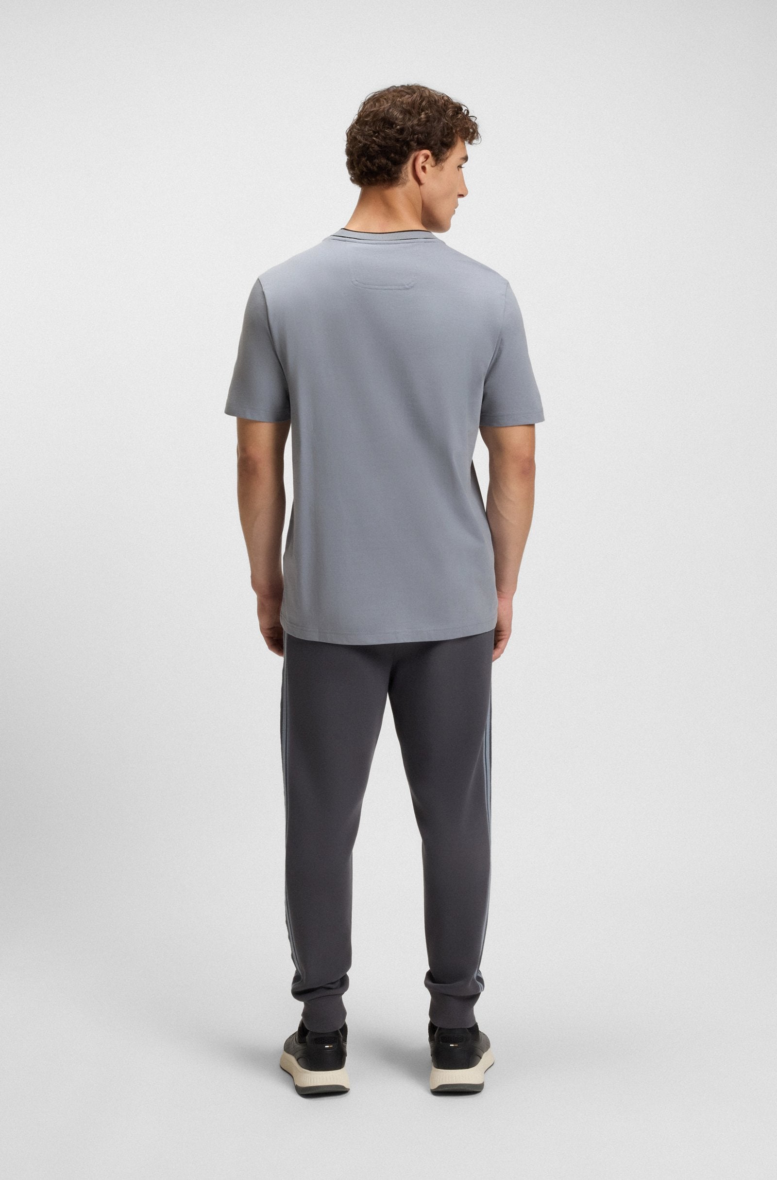 BOSS Striped-collar T-shirt