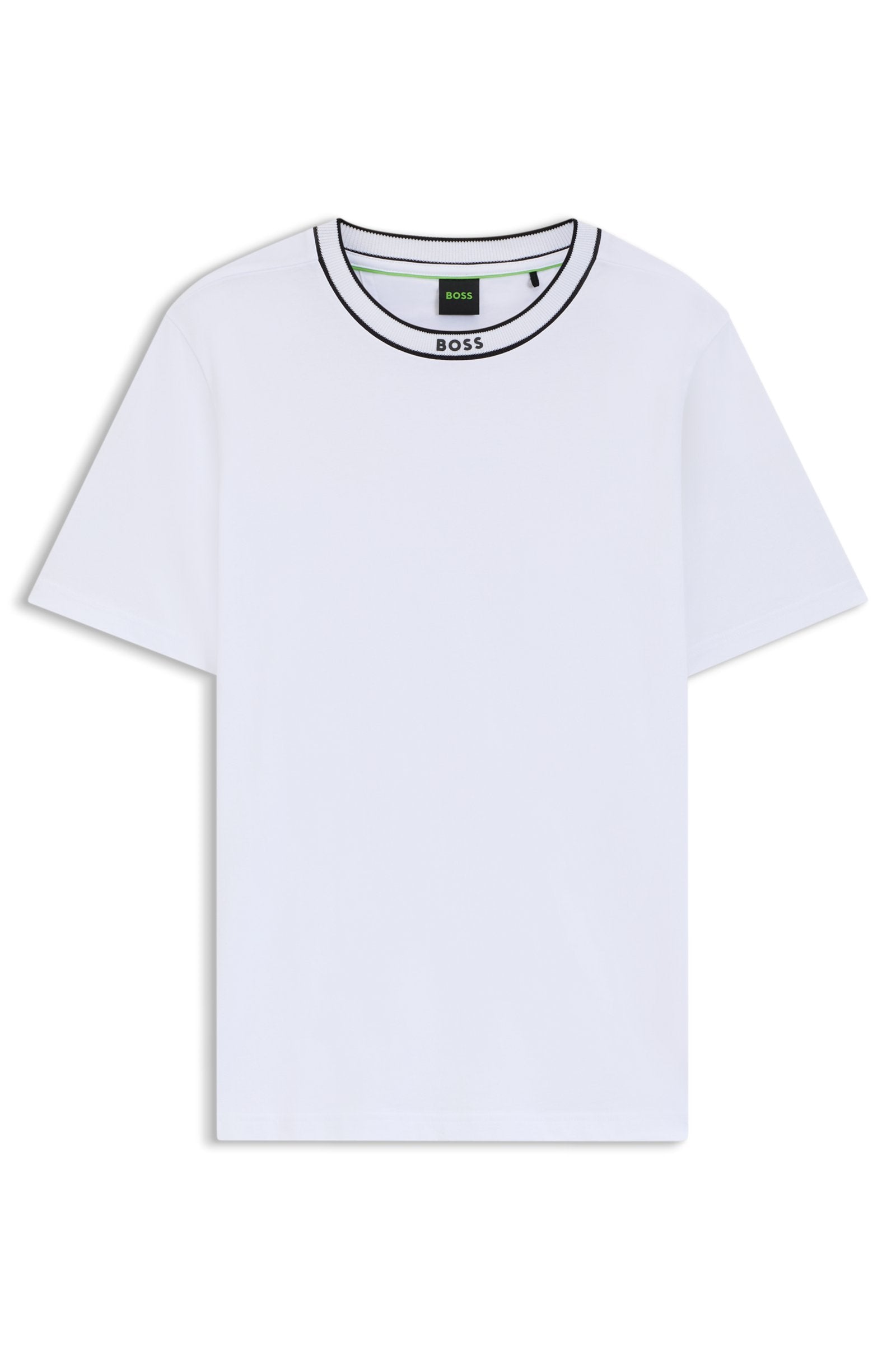 BOSS Striped-collar T-shirt