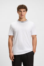 BOSS Striped-collar T-shirt