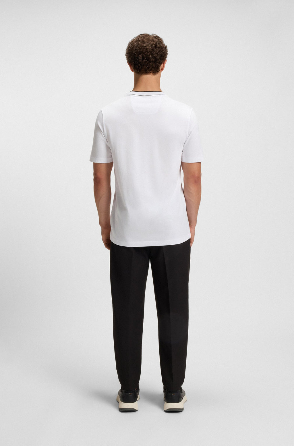 BOSS Striped-collar T-shirt