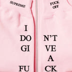 Supreme IDGAF Zip Up Hoodie - "Light Pink"