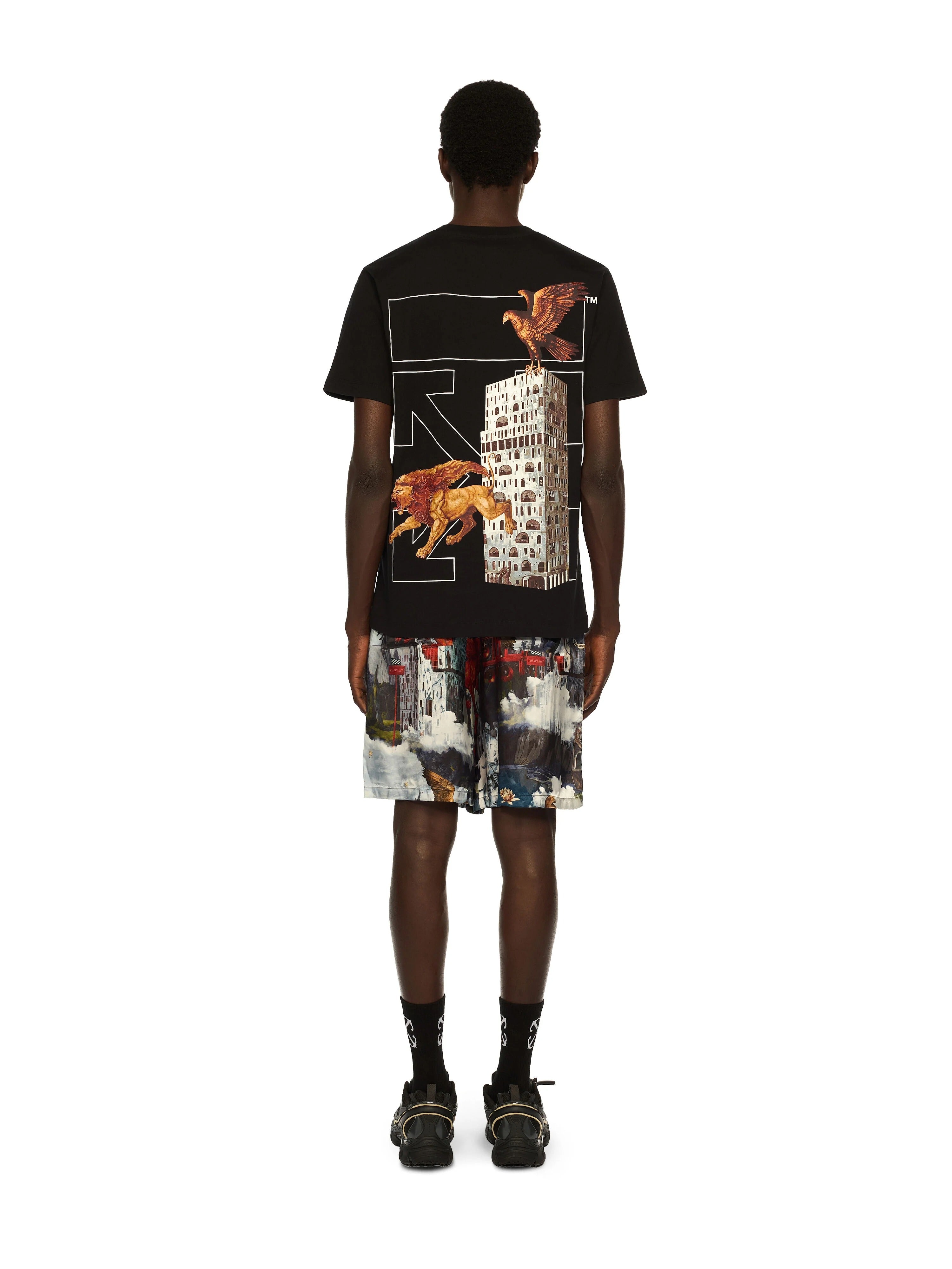 Off-White Building Arrow Slim Logo Tee - "Black/White"